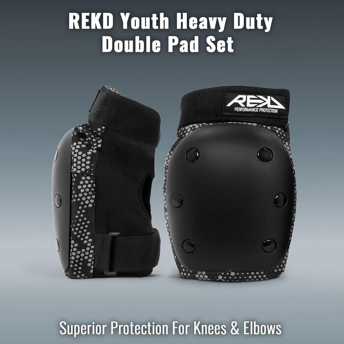 Набір подвійних накладок Rekd Youth Heavy Duty Double, унісекс, дорослий (S, багатокольоровий (чорний/сірий))