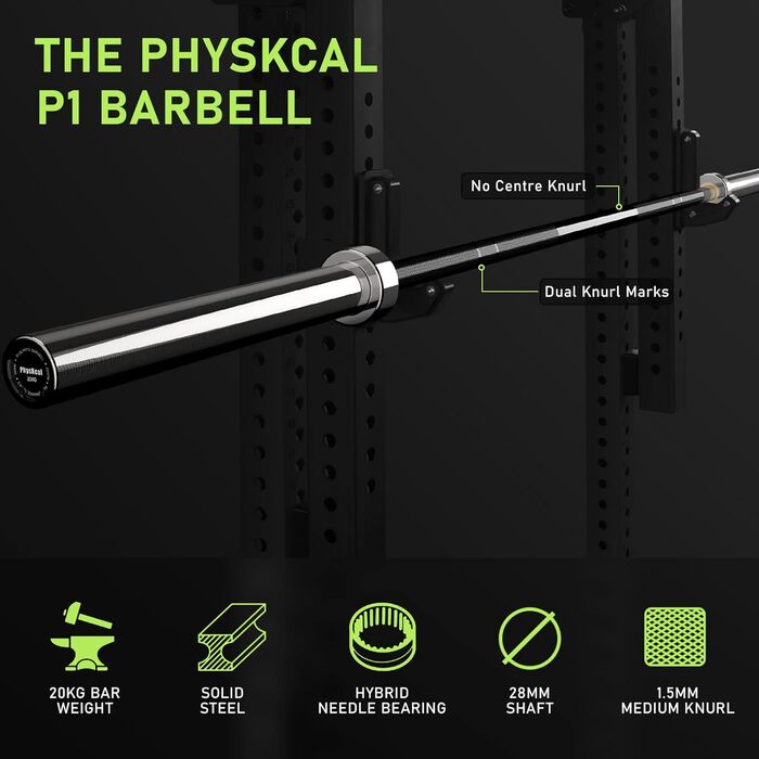 Штанга PhysKcal Olympia 50мм 20кг 220см для важкої атлетики