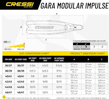 Ласти Cressi Gara Modular Impulse чорні (EU 40/41)