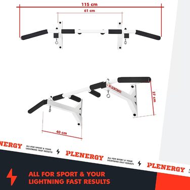 Турнік стельовий/настінний Plenergy S5, 6 ручок, монтажний матеріал"