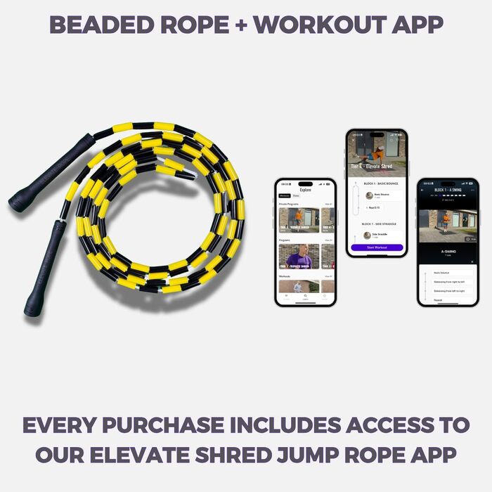 Професійна скакалка Elevate Rope з перлинами, 3 м, регульована, якісні перлини і полімерний шнур, для фрістайлу, кардіо і трюків, для всіх рівнів, для дому та вулиці