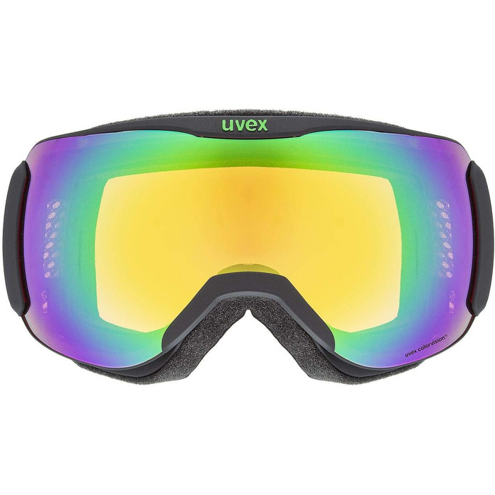 Гірськолижні окуляри Uvex Unisex Downhill 2100 Cv () (One Size, чорний килимок/зелено-помаранчевий)