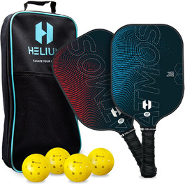 Набір ракеток Helium Pro Pickleball USAPA, карбон, легке (2 весла, 4 м'ячі)