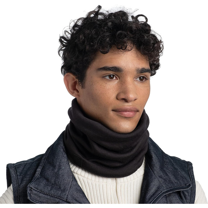 Бафф Thermal Merino Neckwarmer однотонний чорний одного розміру шапочка