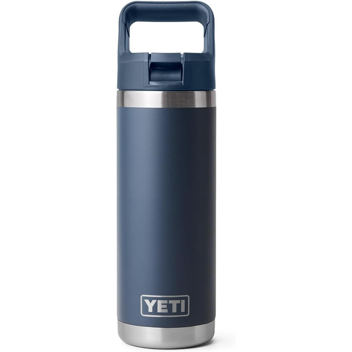 Термобутилка YETI Rambler C з трубочкою, вакуумна, нержавіюча сталь, 532 мл, синя