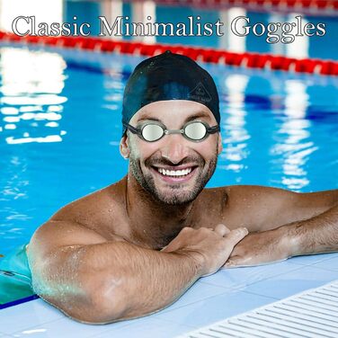 Професійні металеві шведські антифог окуляри для плавання Wasser Gear, сріблясті