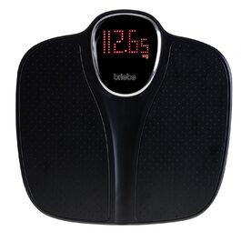 briebe SC1125B електронні ваги для людей, точні, LCD-дисплей, до 180 кг, автоматичне вмикання, нековзка поверхня, режим зважування для немовлят, чорні