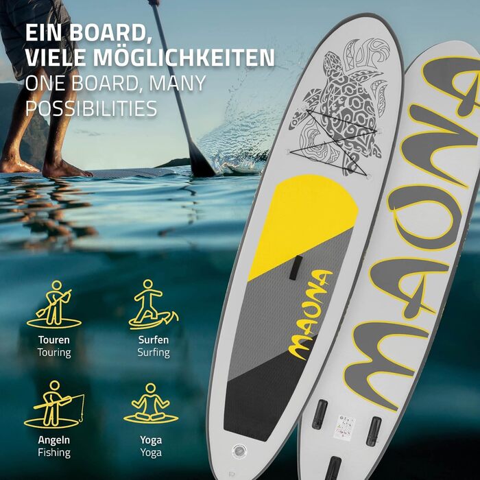 Надувна SUP дошка Maona 308 см, бірюзова/чорна/рожева/сіра/оливкова, з алюмінієвим веслом, комплект для сапсерфінгу, дошка для веслування, серфборд із ПВХ