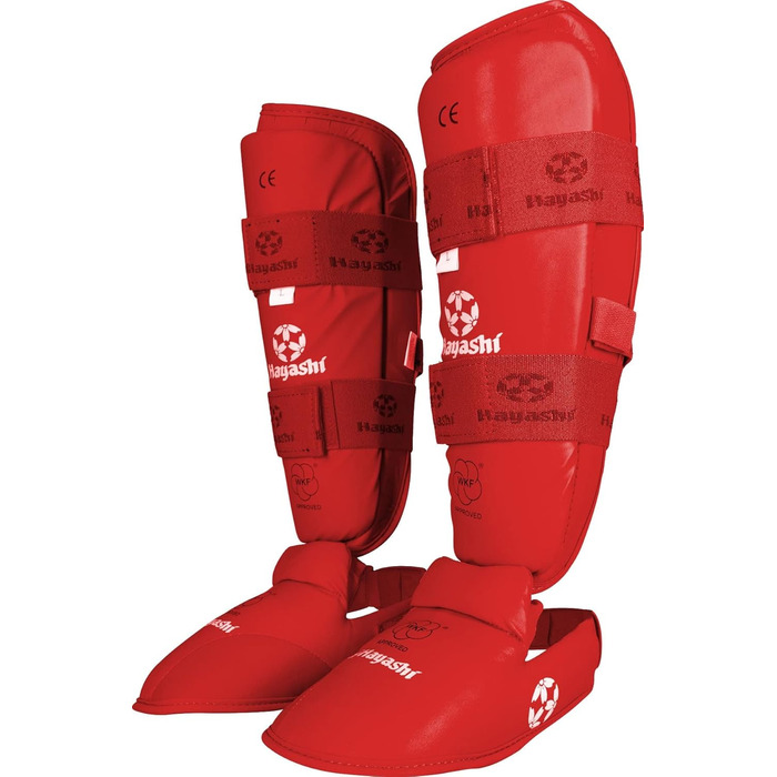 Хаясі карате Shin & Instep Guard WKF (XXL, Червоний)