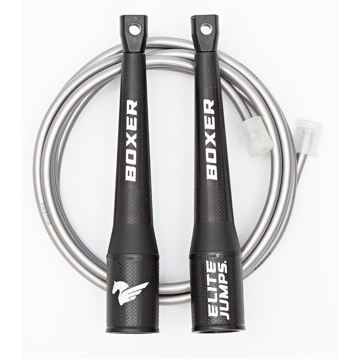 Скакалка EliteSRS Boxer 3.0 для фітнесу та кардіо, професійна боксерська скакалка з полімерними ручками та антиковзким покриттям, не плутається, ПВХ