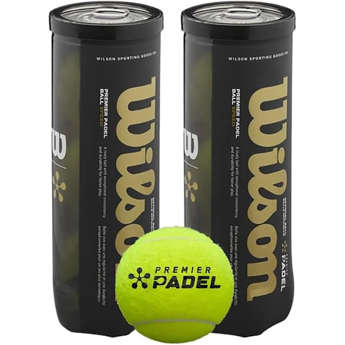 М'ячі для веслування Wilson Unisex для дорослих Premier Padel, жовті, 2 x 3 в упаковці