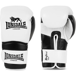 Боксерські рукавички Lonsdale Barford зі шкіри, білі/чорні, 14 унцій