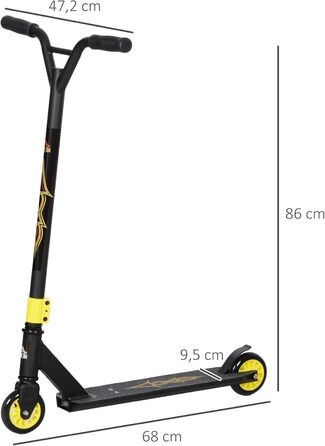 Самокат HOMCOM Stunt Scooter, ABEC 9, 100мм, від 14 років, Золото