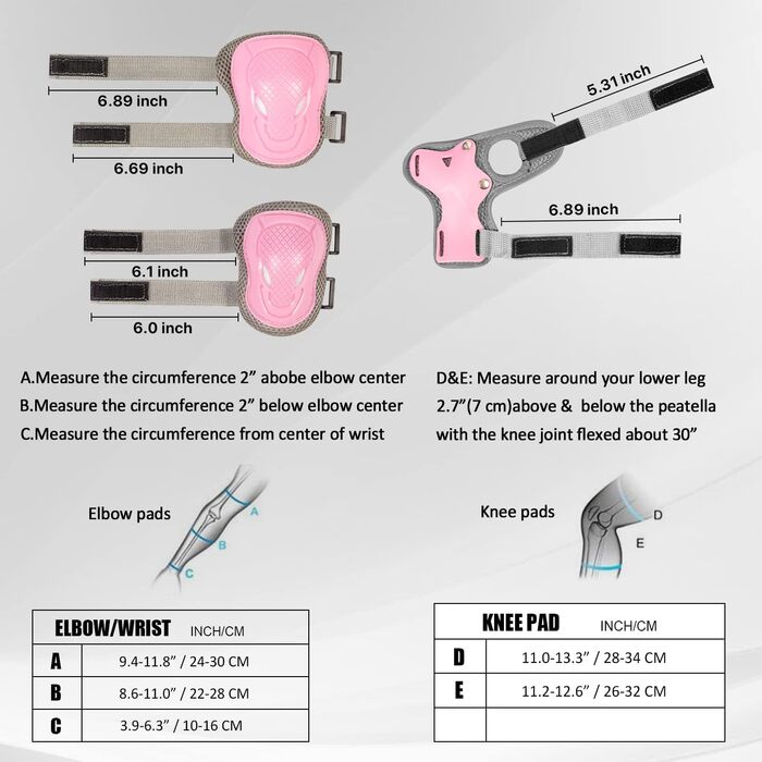Набір протекторів LANOVAGEAR Дитячі протектори Роликові ковзани Захисне спорядження Дитячі наколінники Набір з шоломом для роликового скейту Скейтборду Велосипед Роликові ковзани 2-10 років XS Рожевий