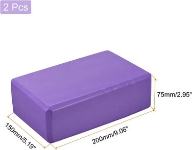 См, легкий, піна високої щільності, для початківців, йоги, пілатес, медитація, фіолетовий, 2 шт. и, 22,9 x 15,2 x 7,6