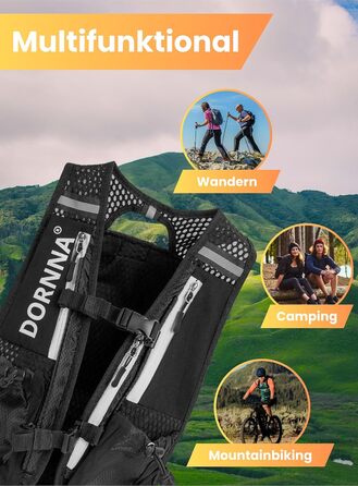 Жилет DORNNA Trail Running 2шт 500мл м'яка фляга унісекс чорний