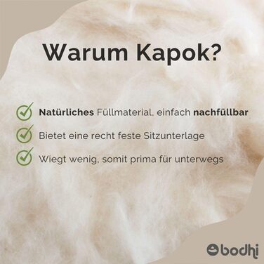 Бодхі Йога Больстер Серія ECO Рол для йоги з начинкою капок Чохол, який можна прати, виготовлений зі 100 органічної бавовни Подушки для йоги для відновлювальної йоги Великі 65 х 22 см (медово-жовті)