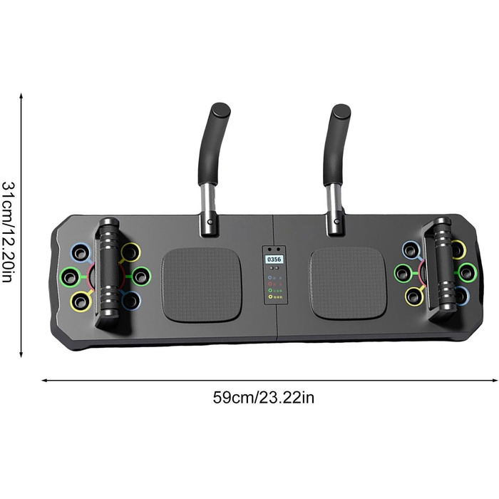 Дошка для тренувань, чоловіча дошка для віджимань Багатофункціональна дошка для фітнесу Багатофункціональний тренажер для пілатесу зі скакалкою та таймером, тренер для тренувань для жінок та чоловіків Black