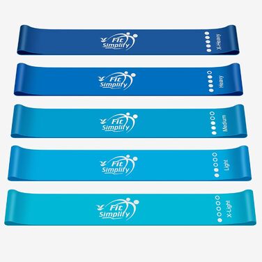 Набір фітнес-резинок Fit Simplify, 5 шт, з інструкцією та чохлом для тренувань