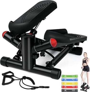 Для дому, Swing Stepper 150 кг з силовими мотузками, степпер вгору-вниз з LCD дисплеєм, степперний велотренажер для початківців і пристрій для фітнес-тренувань - з стрічками опору