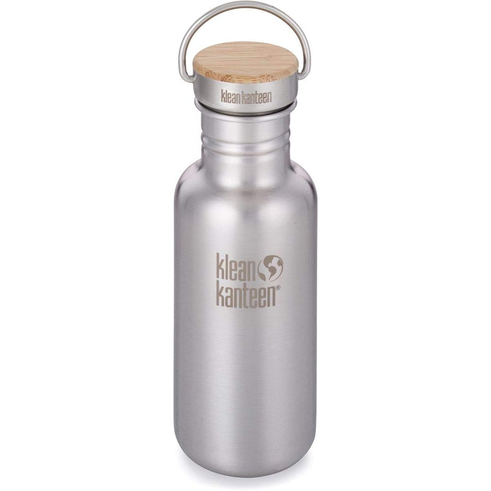 Пляшка для води Klean Kanteen Reflect з нержавіючою цільною бамбуковою кришкою матова нержавіюча /27 унцій (532 мл - нова)