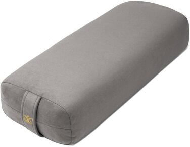 Подушка Florensi Yoga Bolster - Розкішний оксамитовий валик для відновлювальної йоги - Велика прямокутна подушка з ручкою для перенесення - Підтримуюча подушка для медитації - Чохол і ручка для перенесення можна прати в пральній машині (сірий)