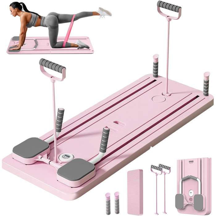 Оновлений тренажер Reformer Pilates для дому, багатофункціональна абдомінальна дошка, ролик для преса з автоматичним поверненням та еспандером