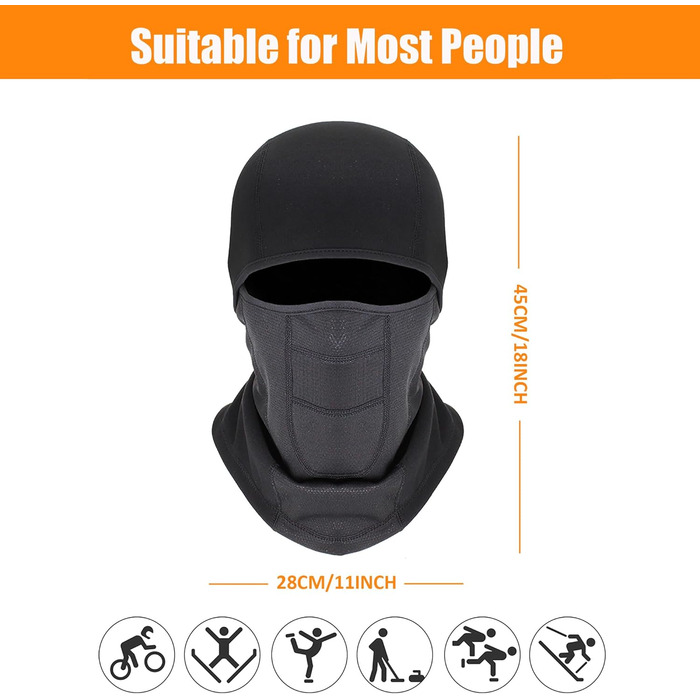 Маска флісова Voofly Balaclava Windproof Ski Black