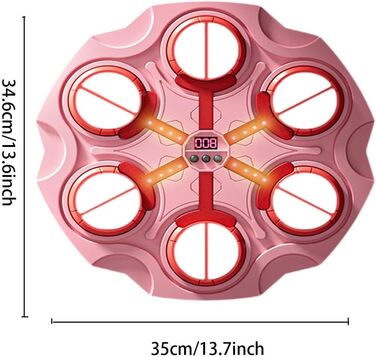 Електронна музична боксерська машина, розумний боксерський килимок, регульована настінна мішень для музичної скриньки для тренувань Sanda PINK