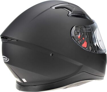 Мотоциклетний шолом ViPER RSV95 повнолицевий, сертифікований ECE ACU, з сонцезахисним візором, для чоловіків і жінок, матовий чорний, розмір L