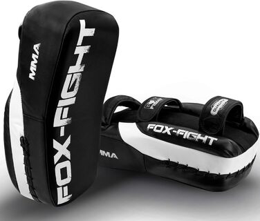 Щиток для руки FOX-FIGHT Punch Pad, шкіра, 38x19x14, чорн/білий, 2 шт.