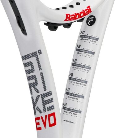 Ракетка Babolat Strike Evo Unstrung, біло-червона-чорна (Blanco)