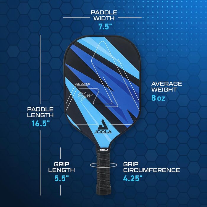 Набір JOOLA Pickleball Blue Lightning Включає 2 ракетки, 4 м'ячі та сумку, ідеально підходить для рекреаційних гравців синій 7 шт. (Blue Lightning)