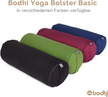 Рулон Bodhi Yoga Bolster Ø 22 см Рулет для йоги з органічною начинкою зі спельти Подушки для йоги для відновлювальної та інь-йоги Бавовняний чохол, який можна прати Подушка для пілатесу з ременем для перенесення (баклажани)