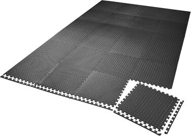Захисний пазл-мат TecTake для підлоги, товстий мат 61x61 см, для фітнесу, тренажерів, спортзалу, гаража, ударопоглинаючий