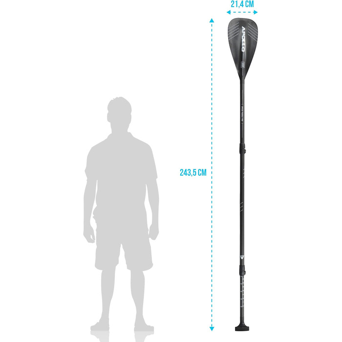 Весло Apollo Carbon SUP, 3 шт., 180-220 см, для дітей і дорослих