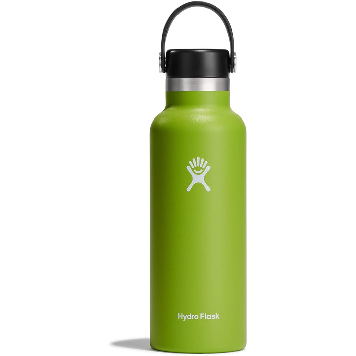 Гідрофляга HYDRO FLASK 532 мл – вакуумна пляшка з нержавіючої сталі для води, спортивна термобутилка з герметичною кришкою Flex Cap і ремінцем, широка шийка, підходить для посудомийної машини, колір Seagrass