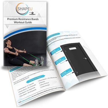 SHAPEU Еспандери-стрічки з кріпленням на щиколотку, набір для фітнесу з інструкцією та цифровими тренуваннями, тренувальний eBook