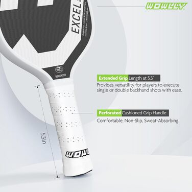 Ракетка для піклболу WOWLLY Graphite Pickleball SX5 Honeycomb, Comfort Grip, схвалено USAPA