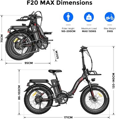 Електровелосипед Fafrees F20 MAX, 48V 22.5Ah, складний, сірий