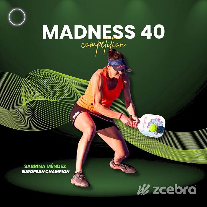 М'ячі ZCEBRA Pickleball 40 лунок Neon Green 6 уп. для приміщень