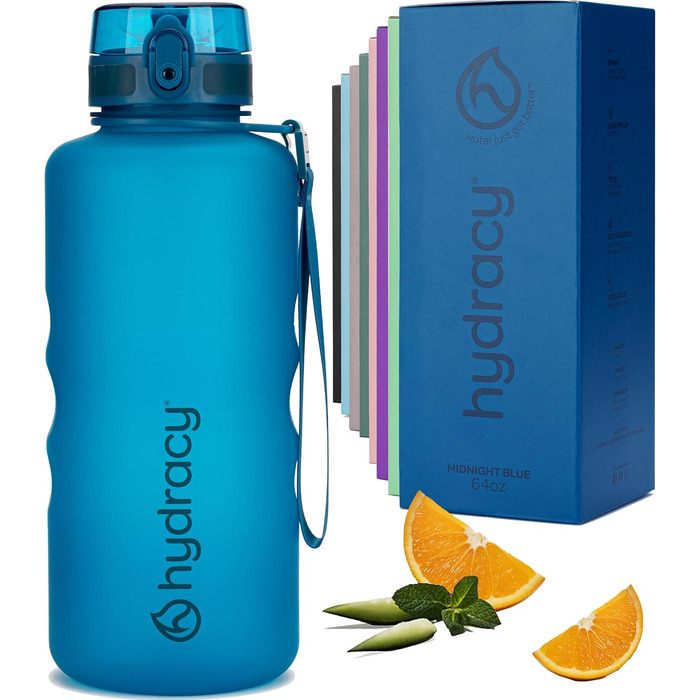 Пляшка для води Hydracy з фруктовим фільтром 2 л — BPA-free, з таймерами, герметична спортивна пляшка без конденсату для спорту та активного відпочинку