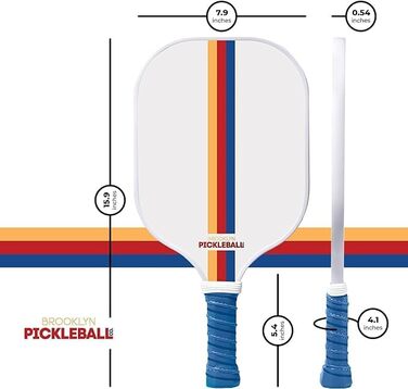 Набір для піклболу Brooklyn Pickleball Co: 2 білі карбонові ракетки, 4 м'ячі, чохол, рельєфна нековзна ручка, стартовий комплект
