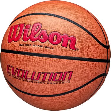 Баскетбольні м'ячі для гри в приміщенні WILSON Evolution, розмір 5, розмір 6 і розмір 7 помаранчевий 7