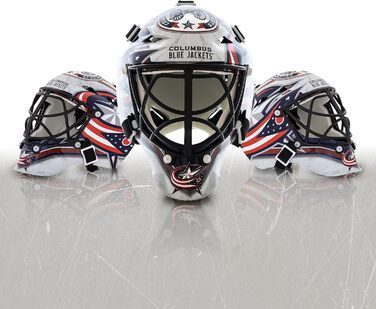 Маска міні-воротаря Franklin Sports NHL - Columbus Blue Jackets, з чохлом