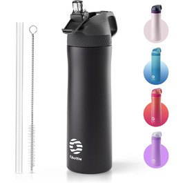 Термобутилка Fjbottle з трубочкою та кришкою, 550/710 мл, нержавіюча сталь, BPA-free, для спорту, подорожей, чоловіків і жінок, герметична