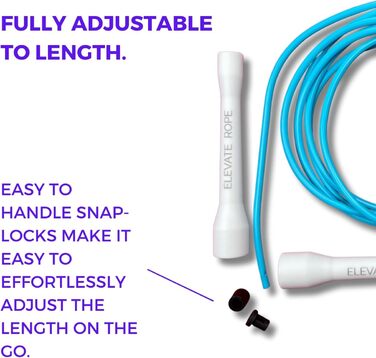 Скакалка Elevate Speed Rope MAX професійна, міцний ПВХ з нейлоновим осердям, 5 мм, довжина до 3 м, надміцні ручки
