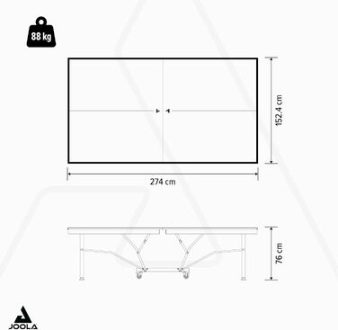 Стіл для настільного тенісу JOOLA - алюмінієвий композит, стійкий до погодних умов