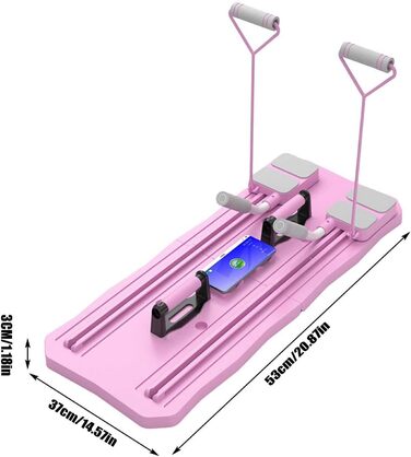 Складна дошка для пілатесу UYSELA, багатофункціональна дошка для живота, набір дошок для реформаторів пілатесу, багатофункціональний тренажер для любителів фітнесу та початківців, Pink Pink Normal