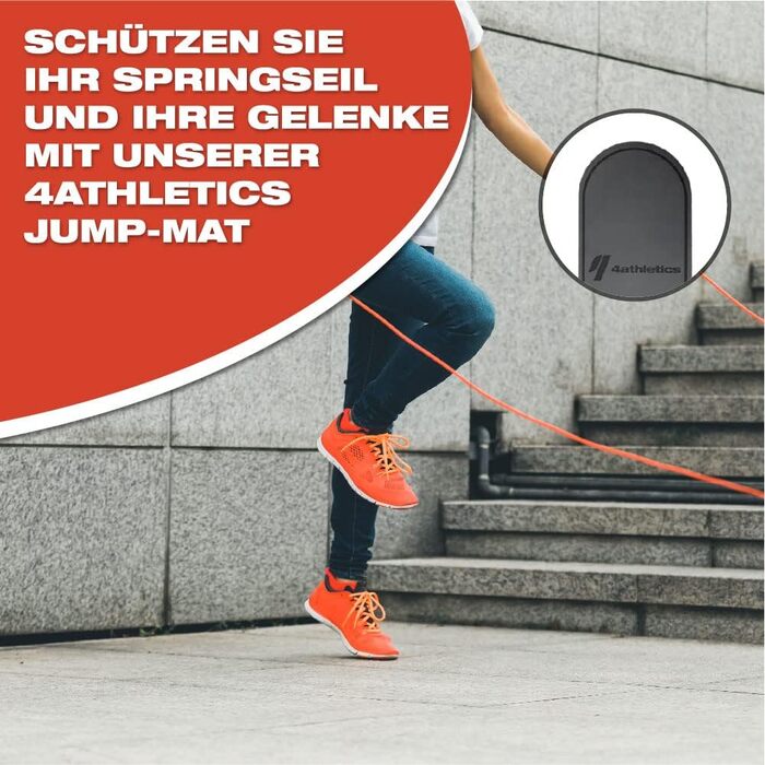 Килимок 4athletics CrossHero Jump-Mat овальний 139x62 см для стрибків зі скакалкою, йоги та фітнесу, 8 мм, протиковзкий, з ремінцем для перенесення, сірий